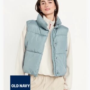 Old Navy Women's Puffer Vest in Underwater XXL Tall EUC